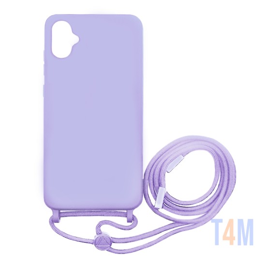 Silicone Case with String for Samsung Galaxy A05 Purple